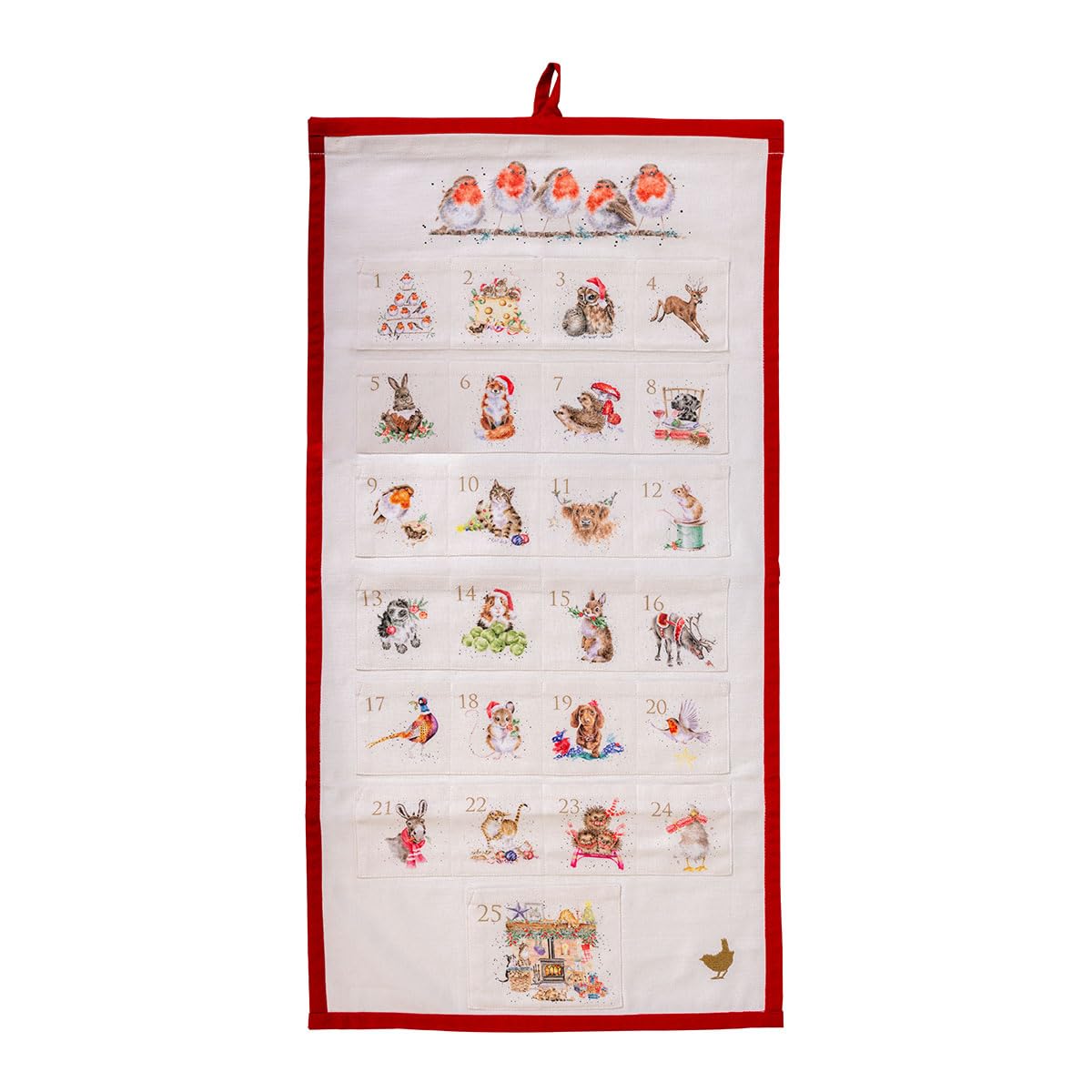 Calendario Dell'Avvento Wrendale Designs 'A Winter Wonderland' - 24 Porte Con Illustrazioni E Glitter, 158x210 Mm