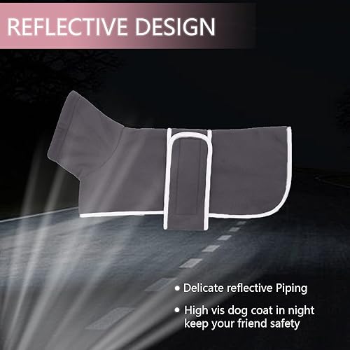 Miniatura 5 de Geyecete - Chaqueta para perro, ideal para perros salchichas con forro de felpa acolchado y cuello alto, traje de nieve para perro con bandas