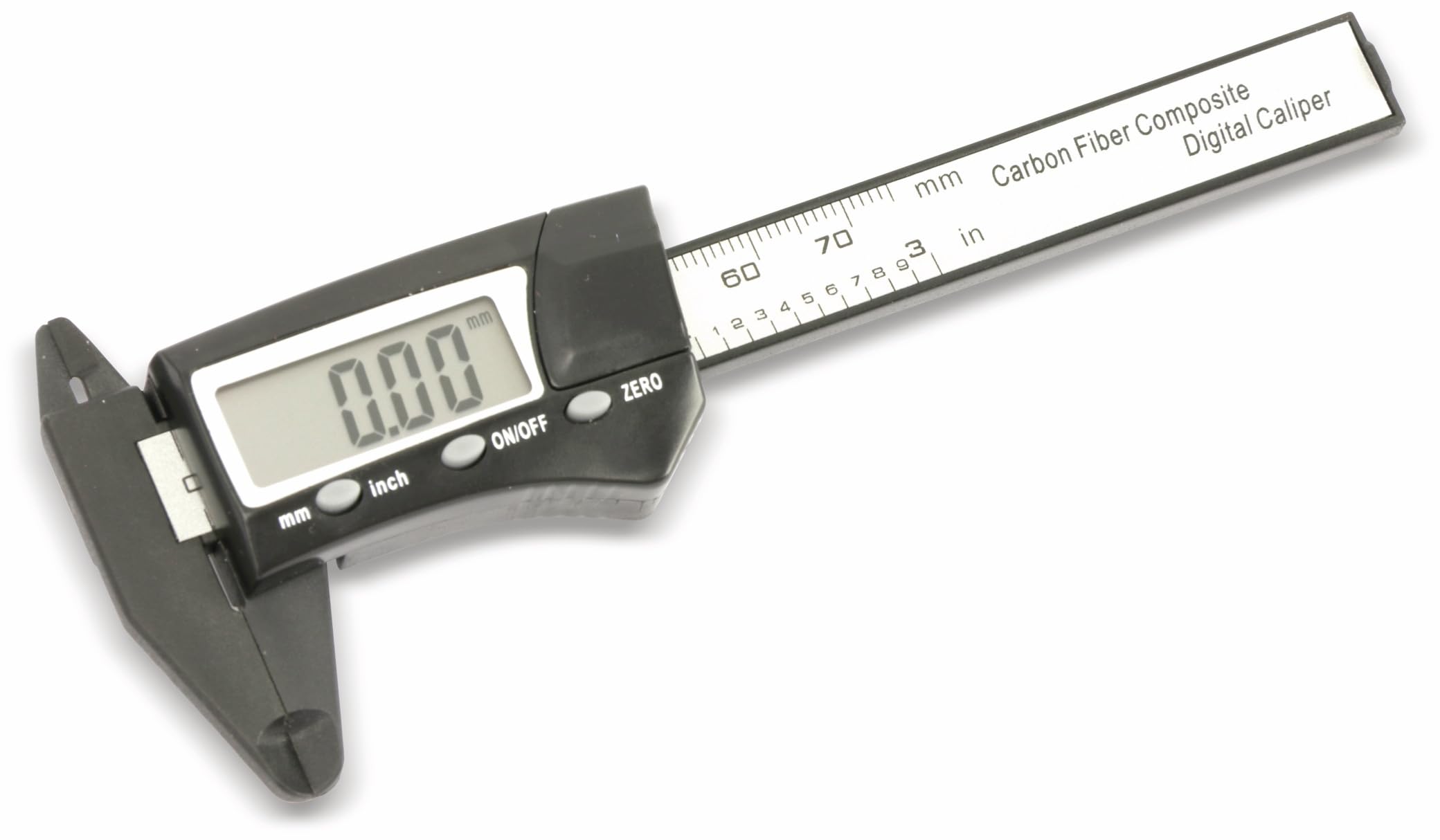 Daytools DMS-75C präzise digitale Schieblehre, Messschieber, 4 stelliges LC-Display, Umschaltbar zwischen mm und Inch, aus kohlefaserverstärktem Kunststoff, Messbereich bis 75mm, klein und handlich