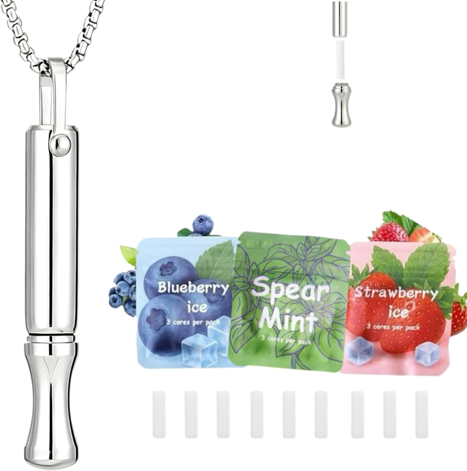 Breathe Free Breathing Necklace Quit Smoking Aid with Filter Flavors