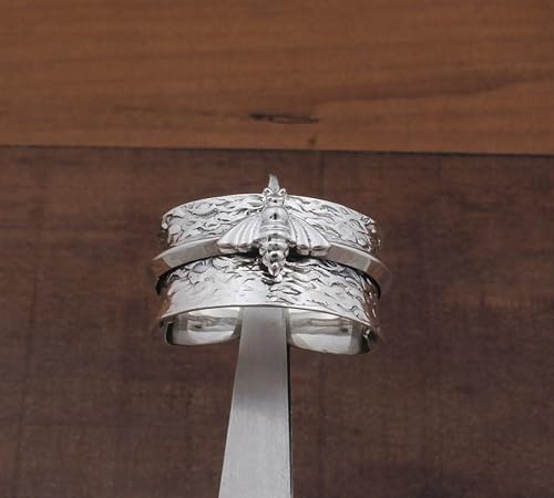 Miniatura 95 de Boho Spinner Ring, Mothers Day Gift, Silver 925 Women Ring, Sterling Silver 925 Ring, Fidget Spinner Ring,Women Silver Anxiety Ring