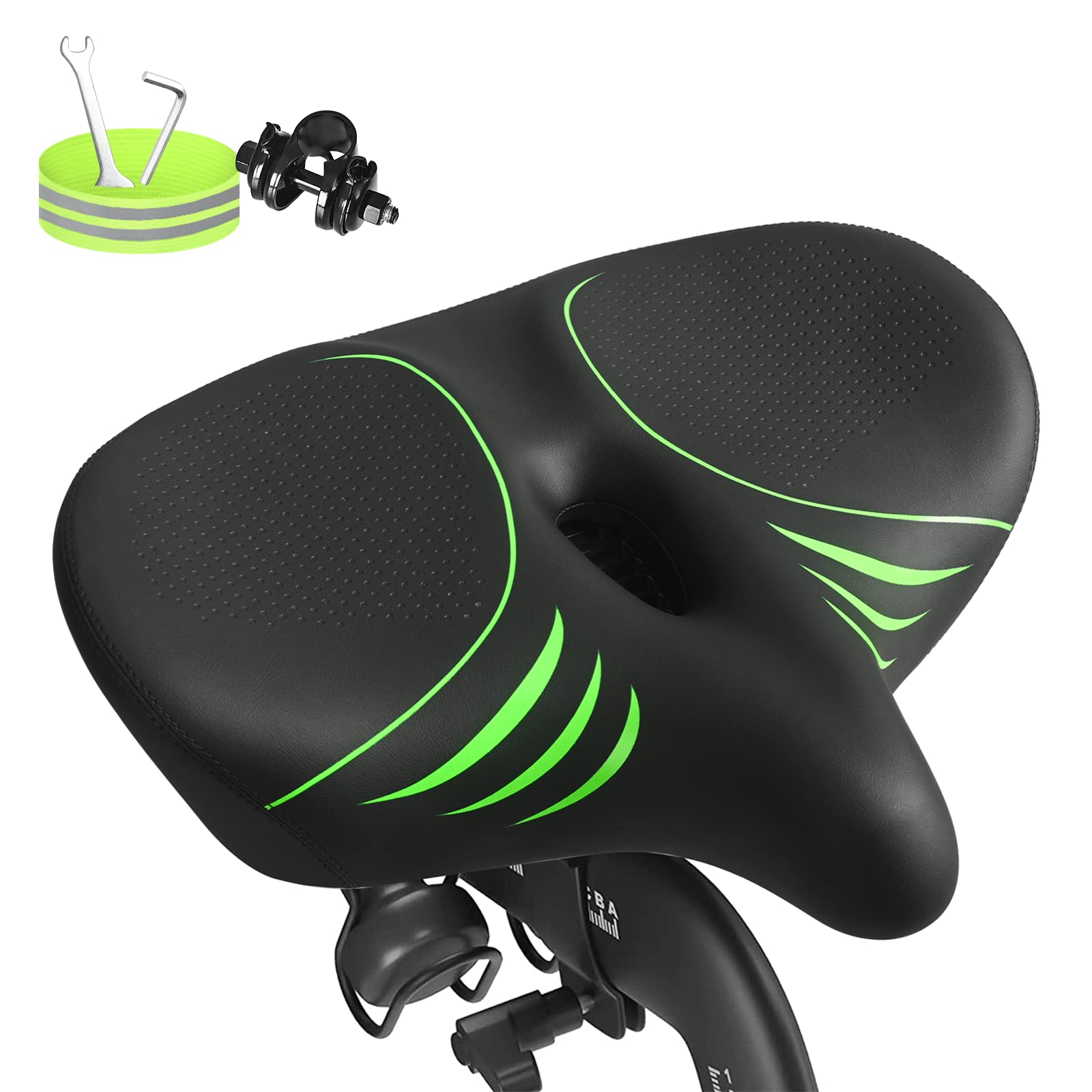 GTSBROS Oversized Bike Seat, Extra Wide Bike Seats for Women Men Comfort Universal Bike Seat