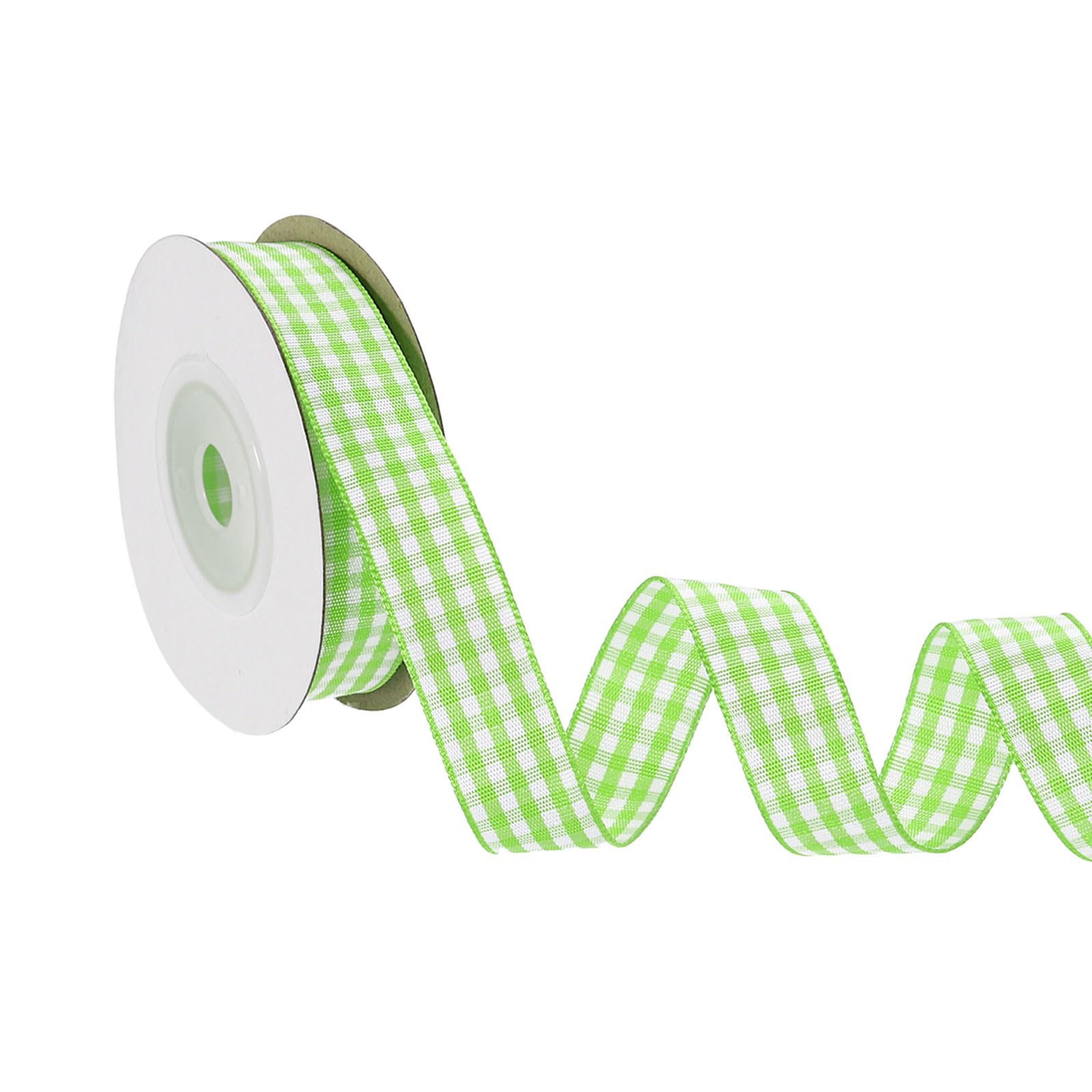 PATIKIL 10 Yard x 5/8 Inch Gingham Ribbon, Plaid Ribbon Nylon Checkered Gift Wrapping Strip for Thanksgiving Bow Wreath Craft Birthday Wedding, Green