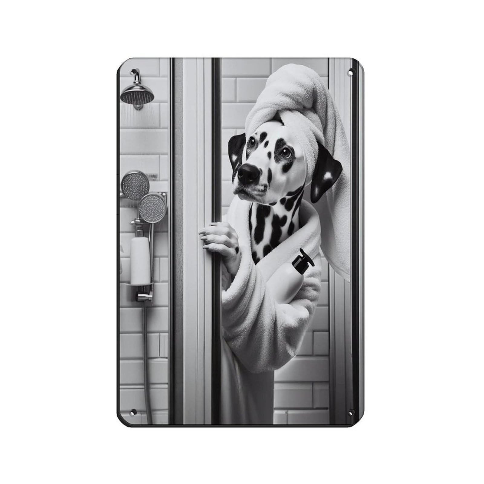 Dalmatian，Bathroom Art Poster Tin Sign Vintage Metal Pub Club Cafe Bar Home Wall Art Decoration Poster Retro 8x12inch(20x30cm)