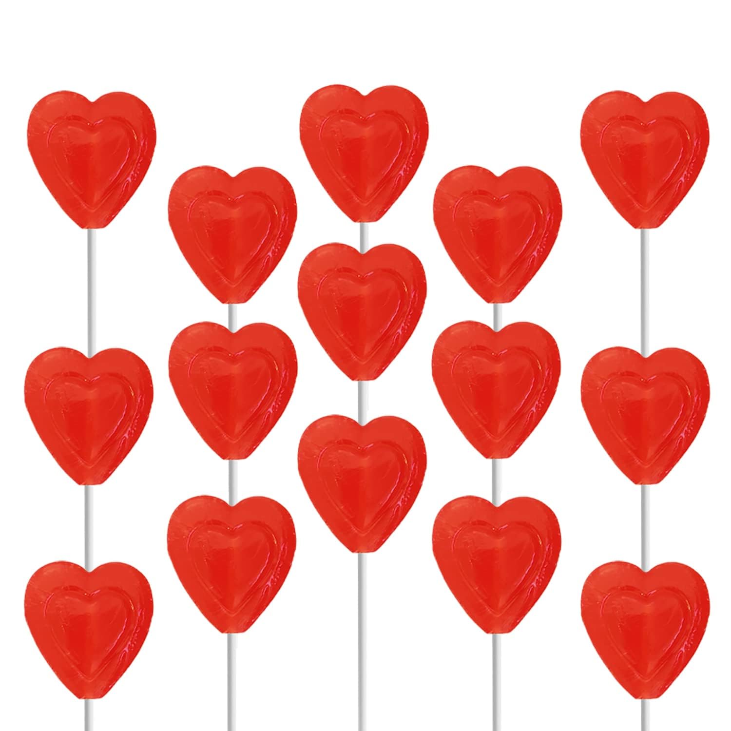 Valentines Day Lollipops Red Double Heart Shaped Cherry Flavored, Individually Wrapped (120-Pack)