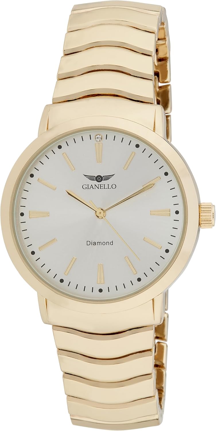 Gianello Mens Gianello Uhr Gold Diamond Dial Gianello Watch Blue