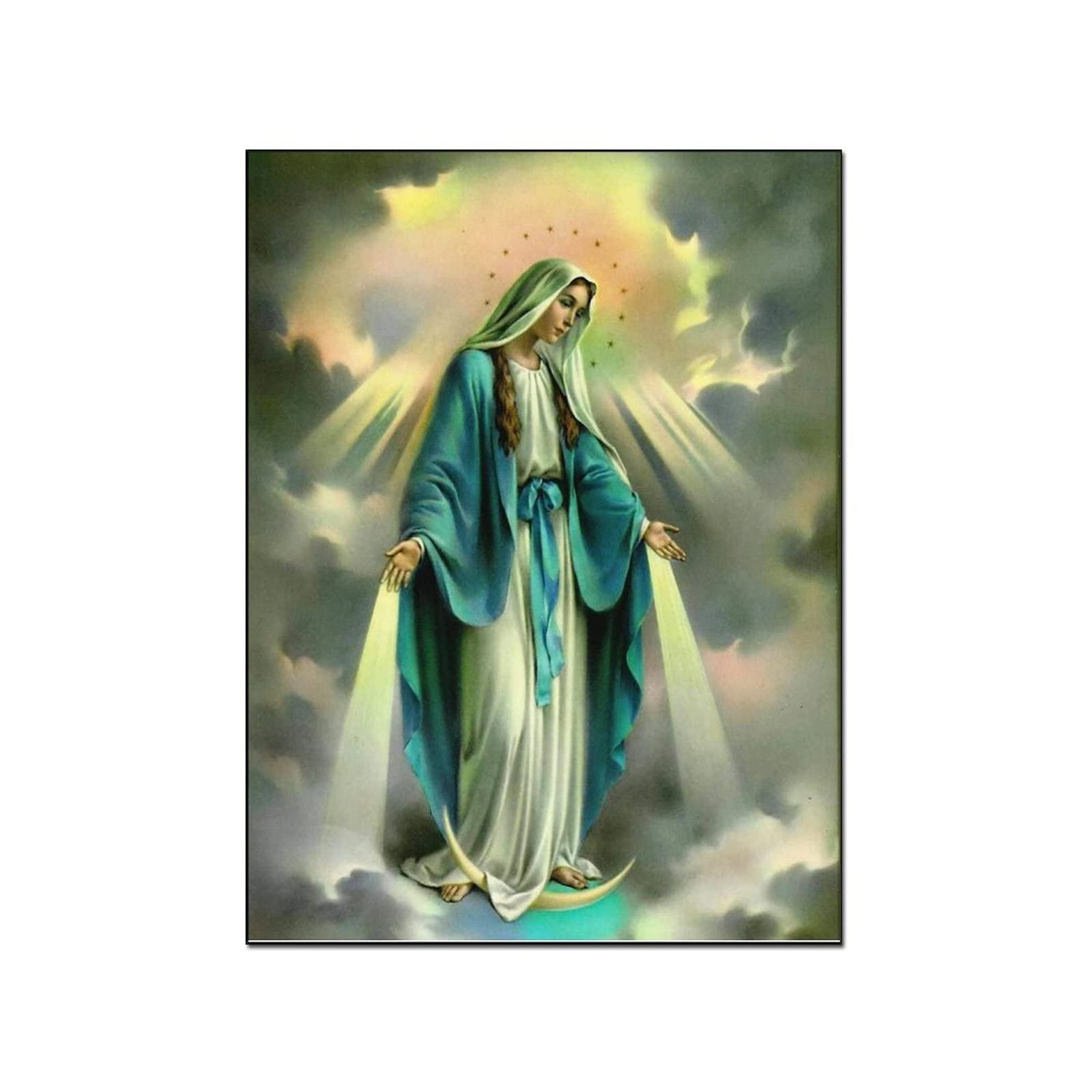Photo 1 of AOMACA Vintage Poster Virgin Mary Religious ArtCanvas Painting/Poster 