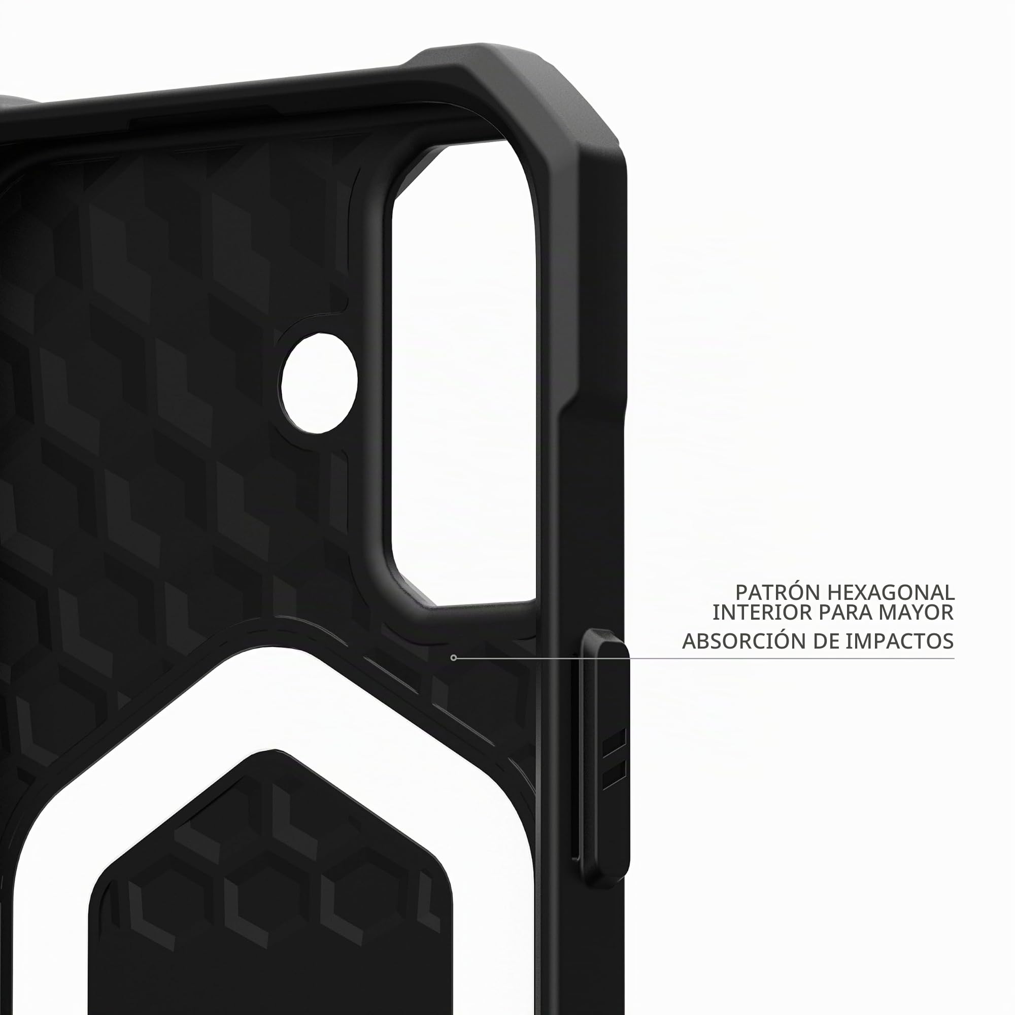 Urban Armor Gear Essential Armor MS Case Compatible con Apple iPhone 17 Funda (Carga inalámbrica/magnética optimizada, 4,6m protección) Negro