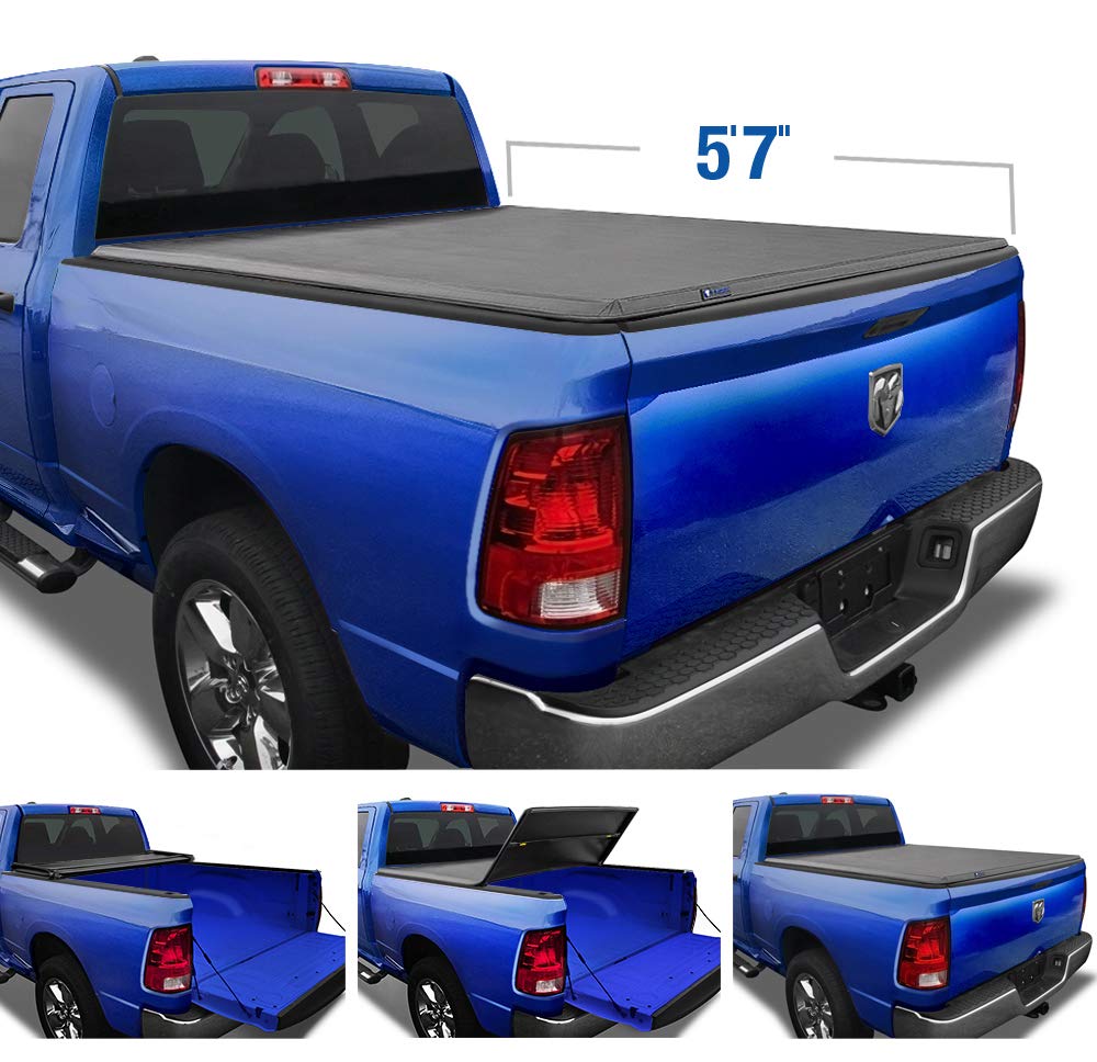 Amazon Com Tyger Auto T3 Soft Tri Fold Truck Bed Tonneau Cover For 2009 2018 Dodge Ram 1500 2019 2020 1500 Classic Fleetside 5 7 Bed Without Rambox Tg Bc3d1015 Black Automotive