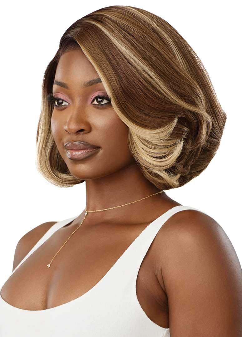 Outre Lace Front Wig - Sleeklay Part Deep C Lace Part - Danika (DARK BROWN 2)