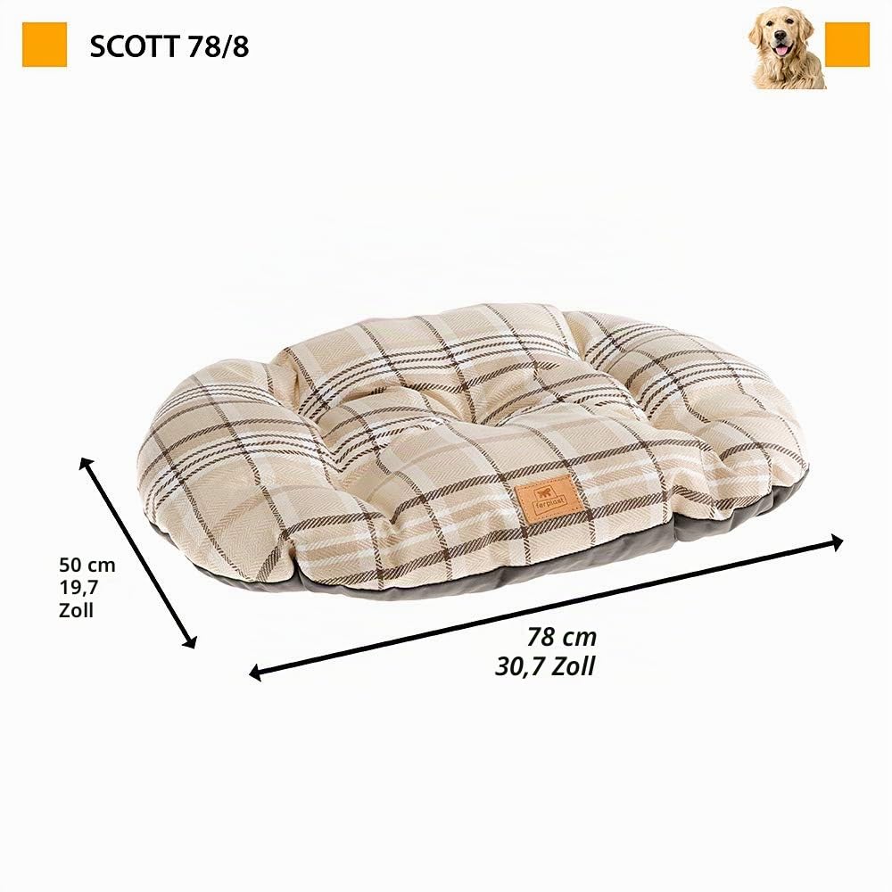 Ferplast Hundebett Hundekissen Katzenkissen Hundesofa für kleine Hunde, Katzenbett, 78 x 50 x 15 cm Waschbar Blau
