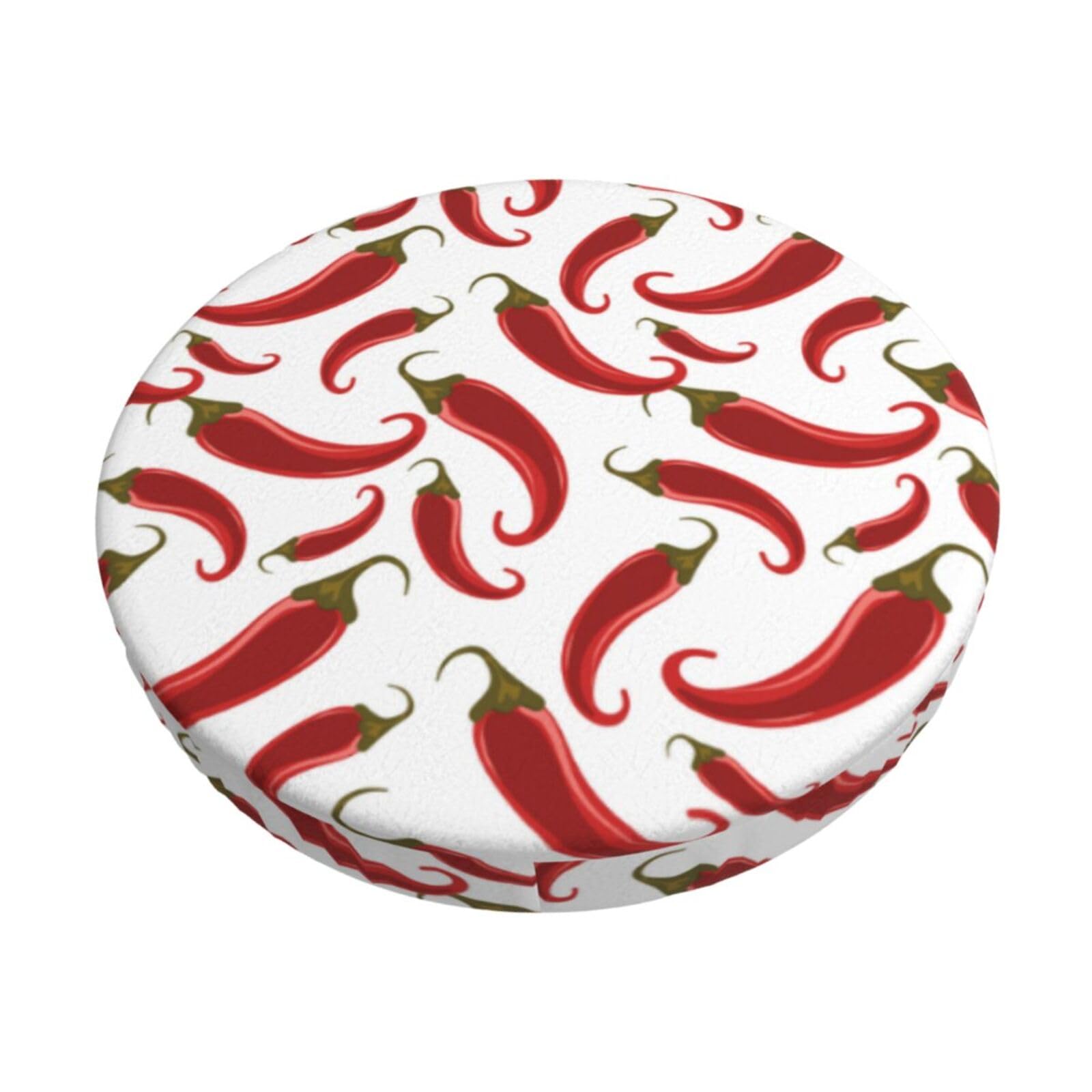 Novastar Bar Stool Covers Round - Chili Pepper red Soft Round Chair Cove with Elastic Band for 13 inch