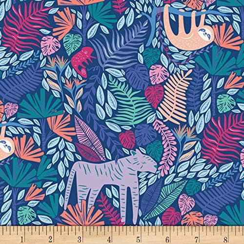 Art Gallery Fabrics Art Gallery Selva Junglen, Blue Yard