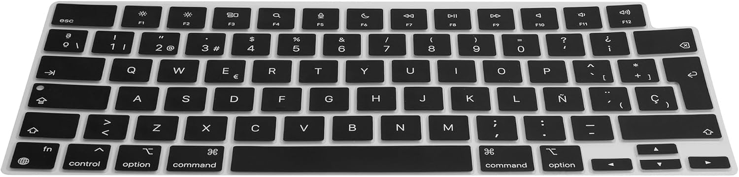 kwmobile Protector Compatible with Apple Macbook Air 15 M4 2025 A3241 – Spanish Keyboard Cover Type QWERTY Black