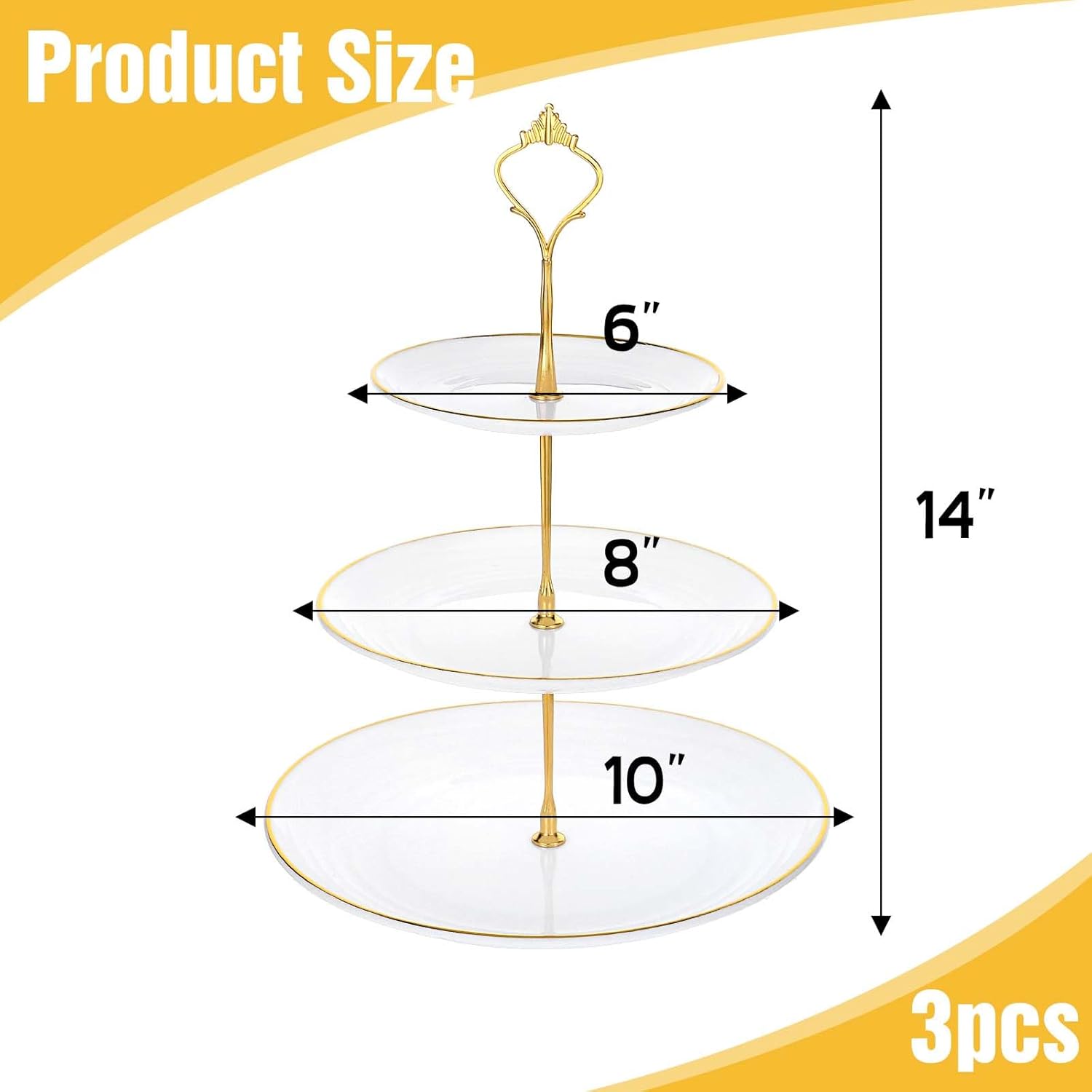 3 Pack Tiered Cupcake Stand, Plastic Cupcake Stand Tower, 3 Tier Round Shape Dessert Serving Tray, White Cookie Candy Buffet Stand for Tea Party, Baby Shower, Wedding, Birthday, Christmas - Image 2