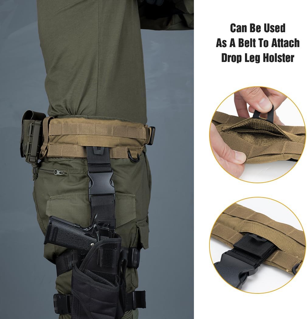 IDOGEAR Tactical Belt MOLLE Military Belt Modular Rigger's Belt Adjustable Combat Belt With Inner Belt And Outer Belt Set