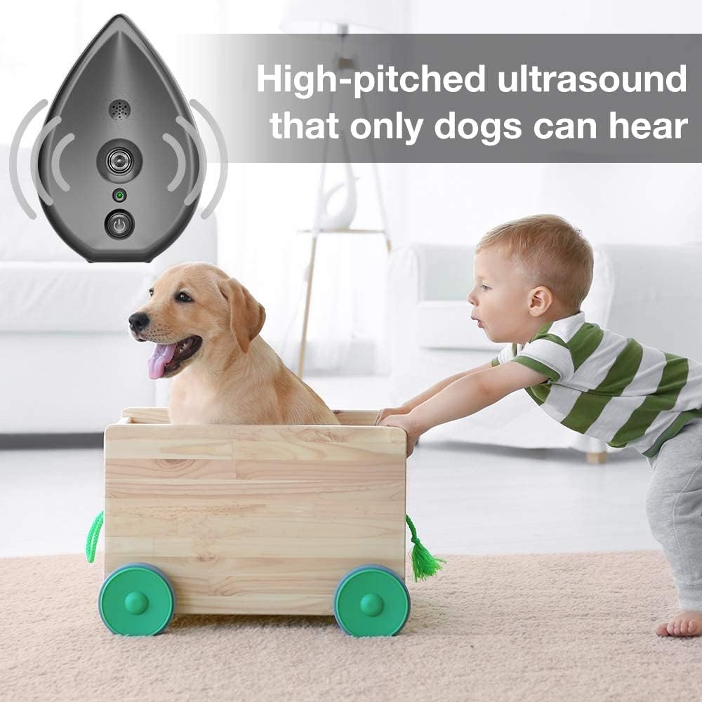 Anti Barking Devices, Auto Dog Bark Control Devices with 3 Modes, Rechargeable Ultrasonic Bark Box Dog Barking Deterrent Devices, Stop Neighour Dog Barking Devices for Dogs up to 75ft(Grey)