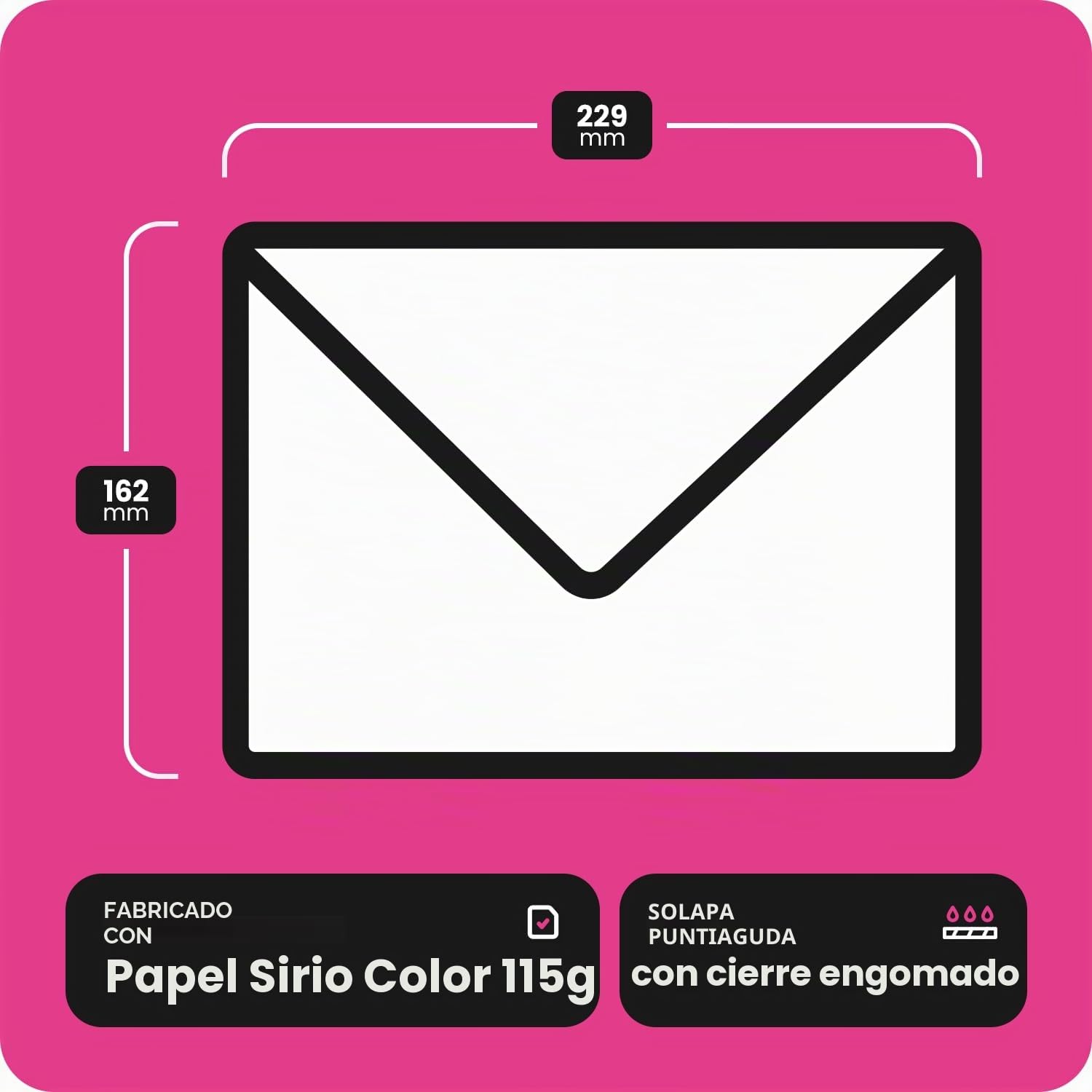 Netuno 100 Sobres Azules C5 162x229 mm modernos y sofisticados | 115g Sirio Color Blu · finos sobrios sobres grandes azules para cumpleaños, aniversarios, invitaciones, tarjetas, regalos