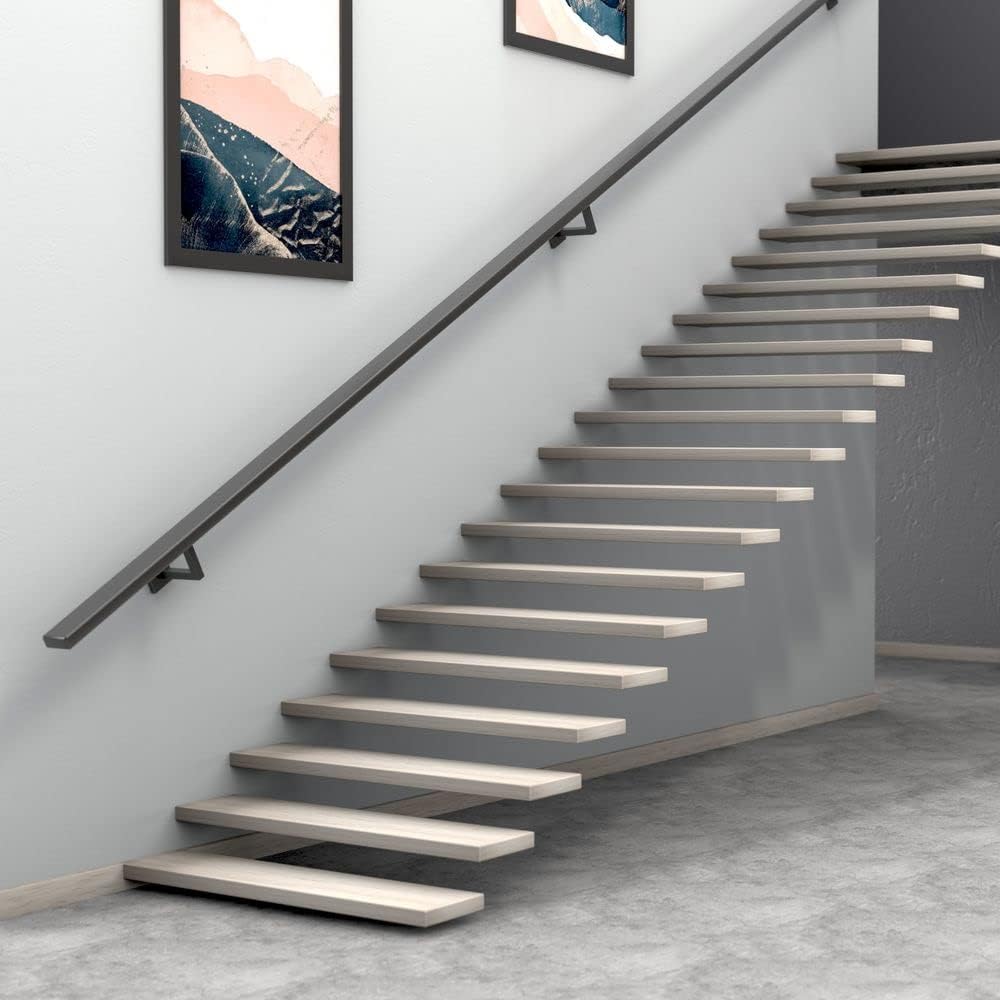 National Hardware N830-524 Reed Handrail Bracket, 1 Count (Pack of 2), Matte Black