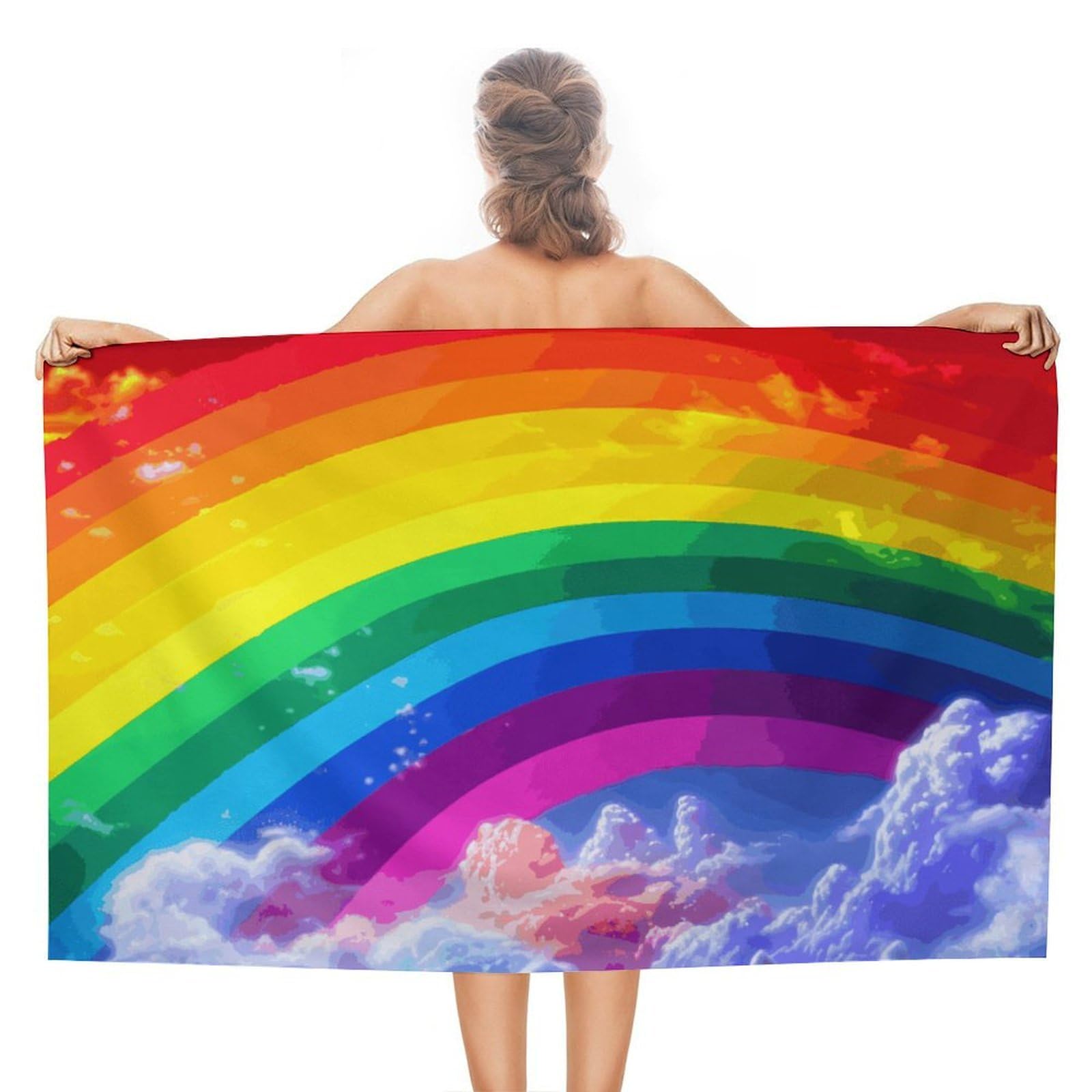 asbwuo Rainbow Beach Towels Extra Large Quick Dry Absorbent