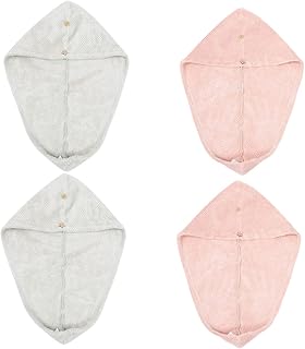 Beavorty 4 Pçs Touca De Cabelo Seco Toalha De Microfibra Para Cabelo Spa Toalha Toalha De Banho De Microfibra Secagem De Cabelo Envoltório De Cabelo De Secagem Rápida Envoltório De Cabelo