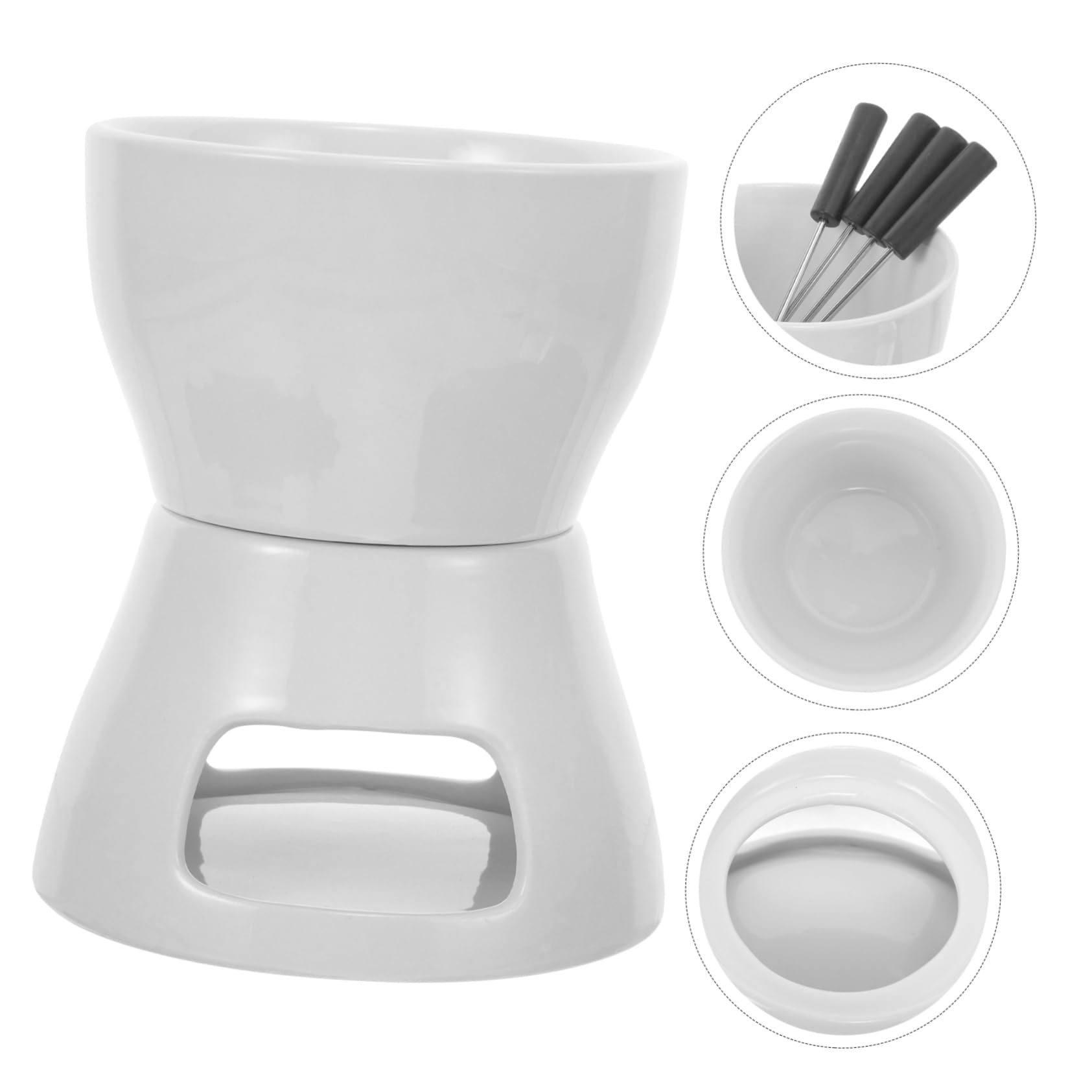 Garneck 1set Chocolate Fondue Pot Ceramic Bowl and Design for Home Use for Parties and Afternoon Tea Cheese Warmer and Butter Fondue Heater