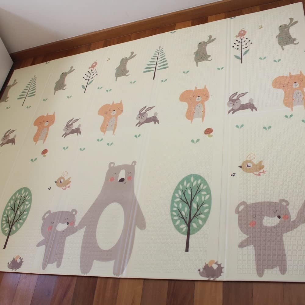 Tapete Infantil de Ursos Macio e Dobrável
