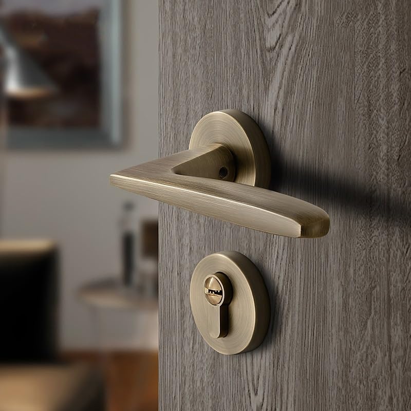 Serrure de porte de chambre silencieuse et poignée fendue d'intérieur