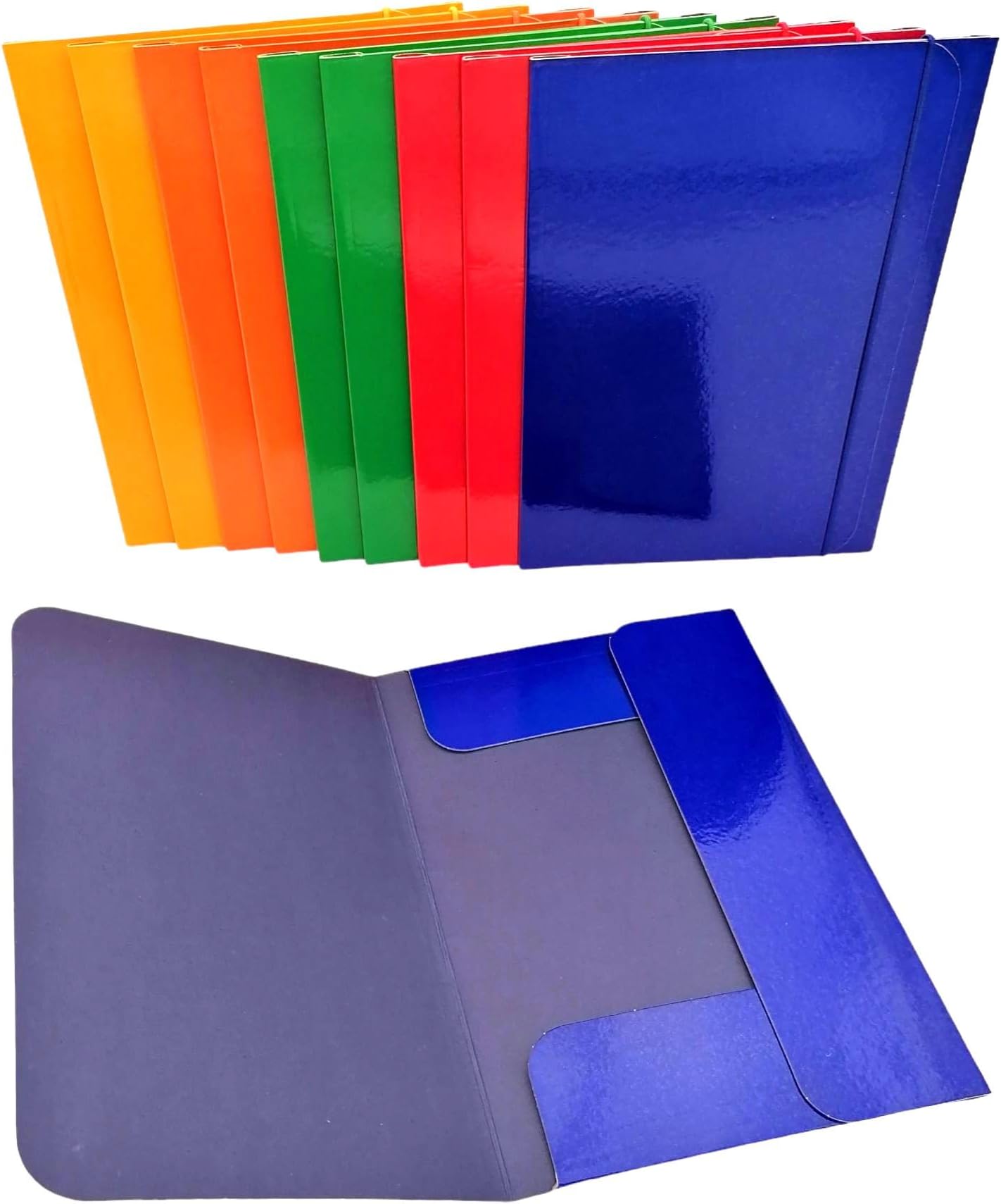 Cartelline 3 lembi (600 gr) con elastico in plastica colori assortiti