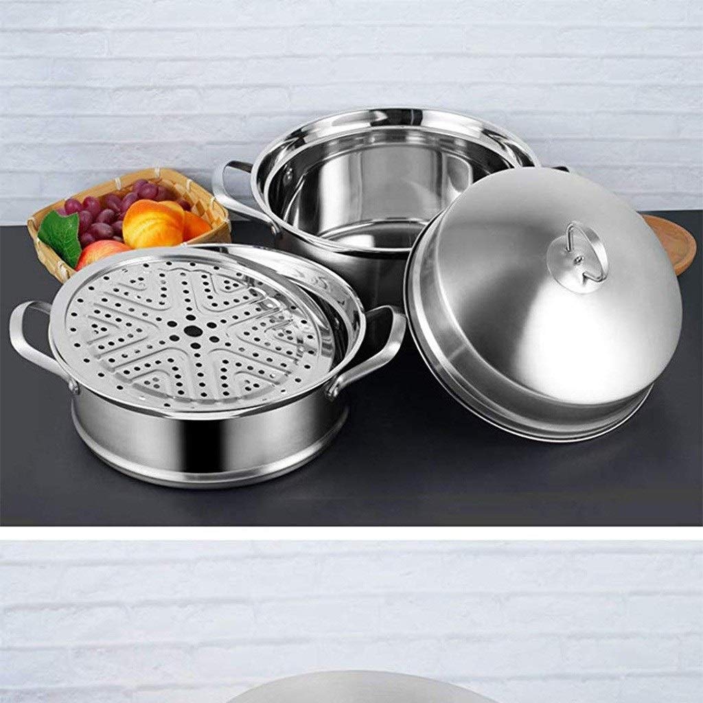 Edelstahl-Dampfgarer 304 Suppentopf, multifunktionaler Dampfgarer 3-lagiger großer gewerblicher Dampfgarer Induktionsherd und Gasherd