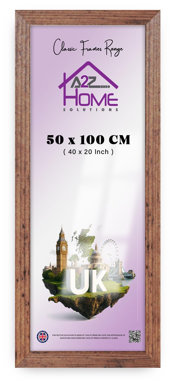 A2Z Home Solutions® Large Wall Picture Frame Stunning Look Quality Backing Landscape & Portrait Display Photo Frame For Wall Poster Canvas Painting Certificate Art Gallery (20x40 cm, Rustic) — image 1