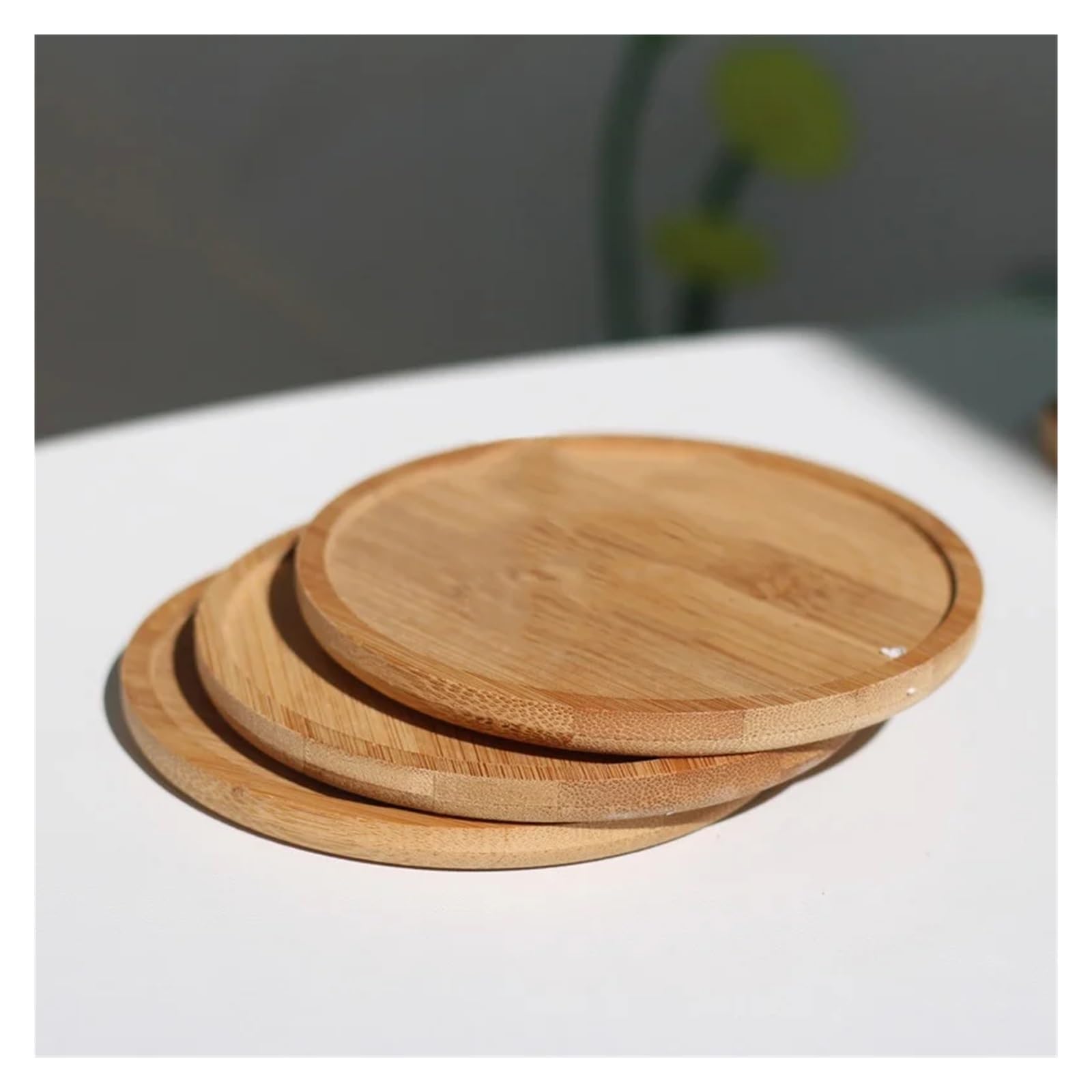 Posavasos Manteles Individuales for Taza de té y café, Posavasos de Madera Decorativos, tapete Cuadrado Resistente al Calor for Bebidas, Cuenco, Almohadilla for Tetera, 3 uds.(F 12cm)