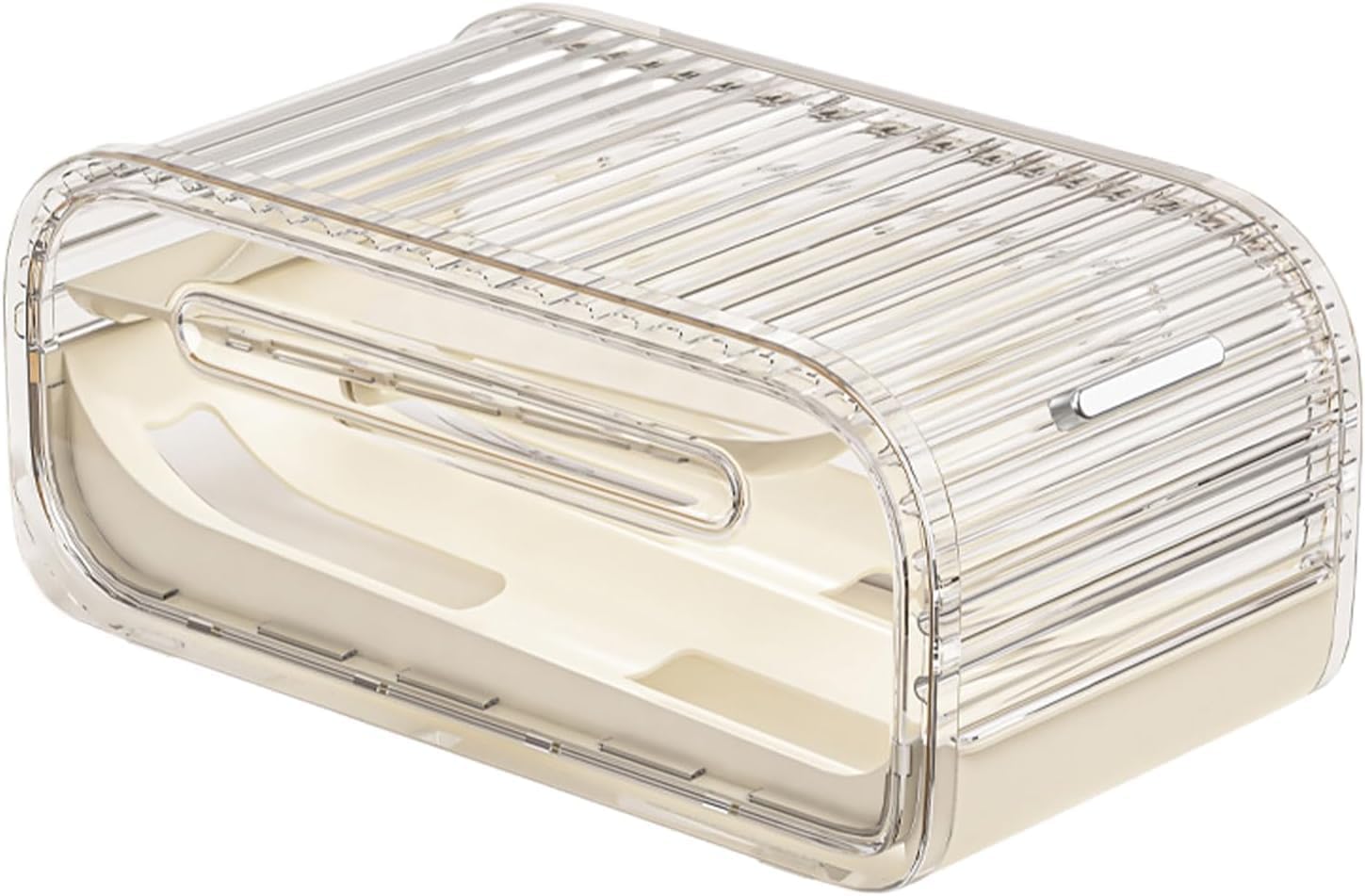 Generic Egg Holder for Fridge, 2-Tier Automatic Rolling Egg Dispenser, BPA-Free Egg Container with Sliding Lid, Egg Organizer for Refrigerator, Kitchen Pantry & Countertop Storage. (Transparent)