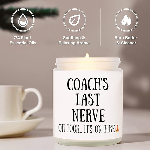Miniatura 4 de Niyewsor Regalos de entrenador de fútbol, vela de cera de soja perfumada a lavanda, el mejor regalo de entrenador del equipo de baloncesto/béisbol,