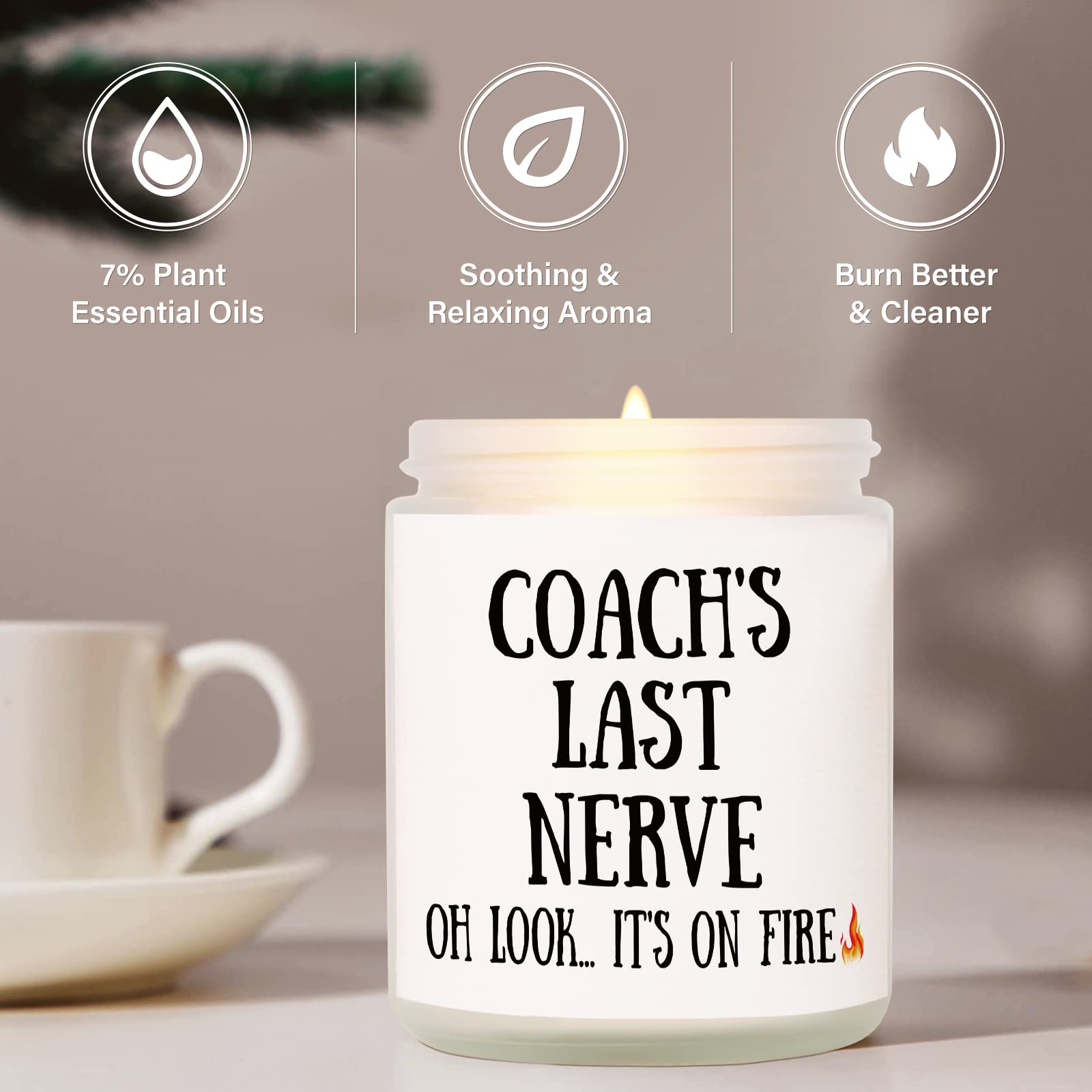 Niyewsor Soccer Coach Gifts, Lavender Scented Soy Wax Candle, Best Coach Gifts from Basketball/Baseball Team, Thank You Gift for Fitness/Athletic/Personal Trainer, Handmade, 7oz
