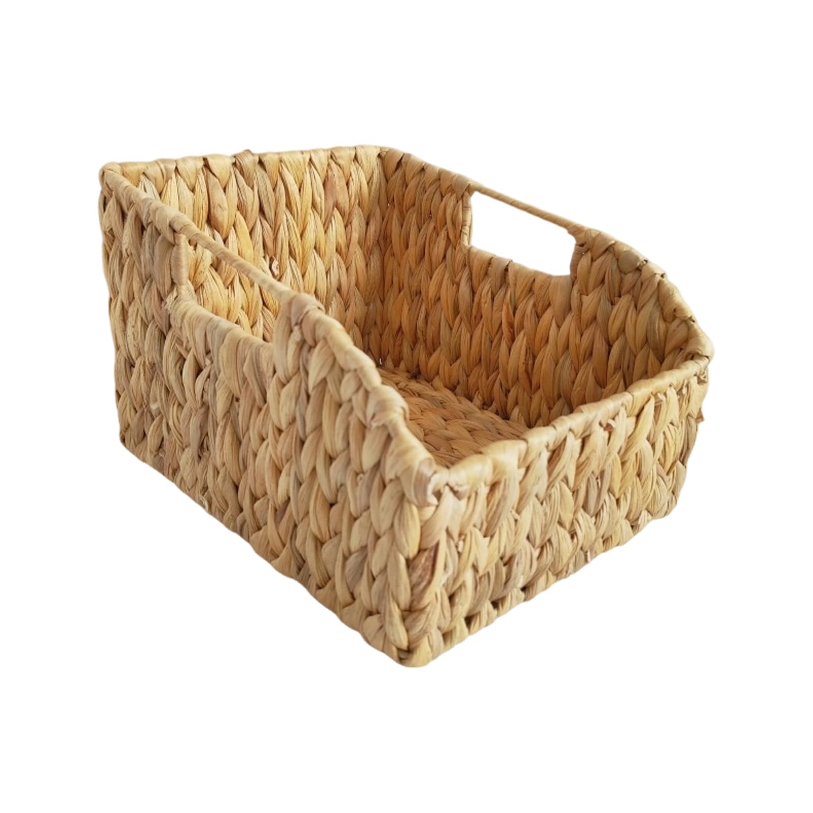 Kalttoy Handwoven Water Hyacinth Storage Basket Nordic Styles Home Decors Multipurpose Organizers Natural Fiber Storage Container Handcrafted Natural Fiber Bin Breathable Design