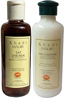 Khadi Mauri Herbal Herbal Shikakai Sat Shampoo, 210ml with Herbal Hair Conditioner, 210ml