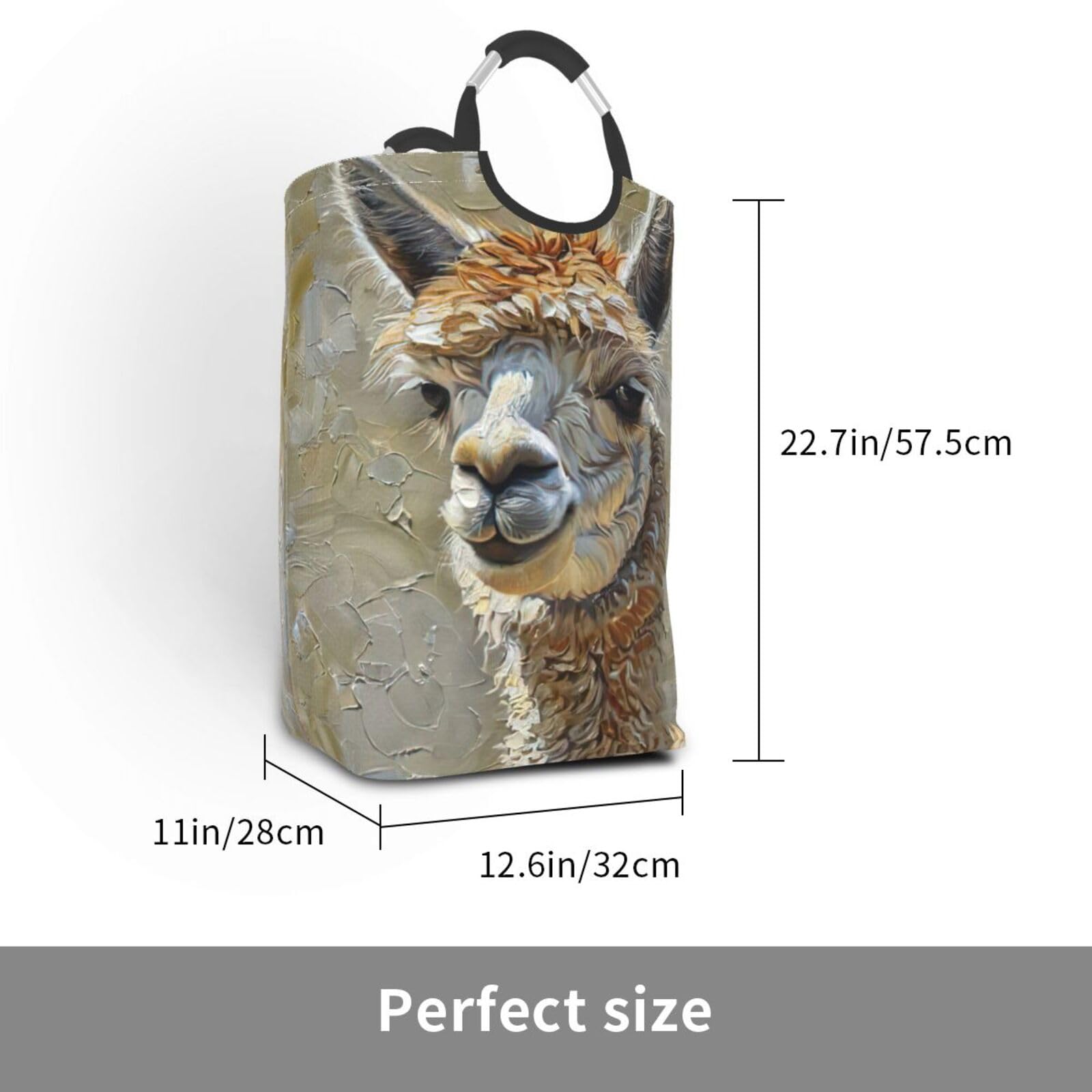 Bolsa de lavandería plegable con estampado de llama de alpaca para el hogar, cesta de almacenamiento plegable para baño diario o dormitorio