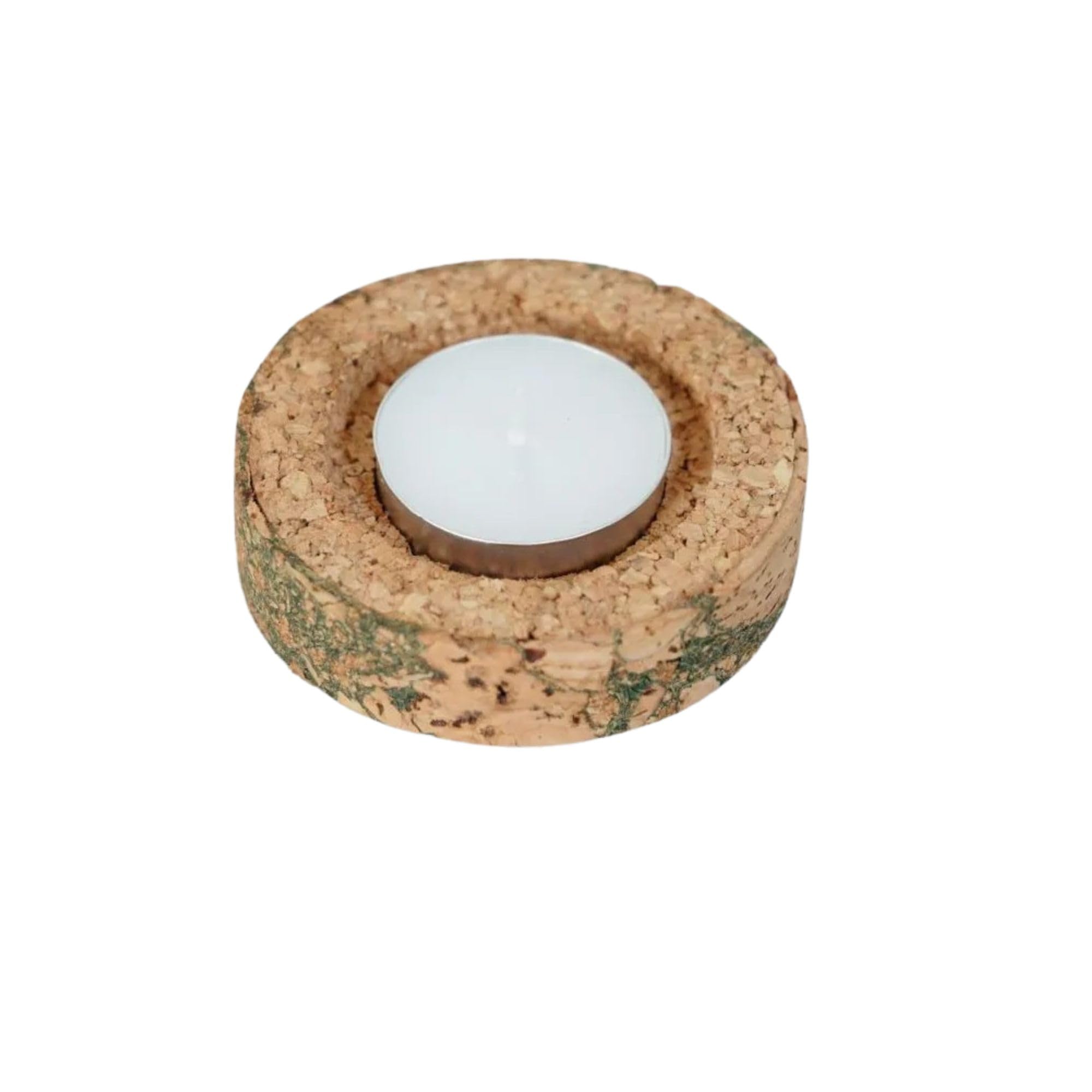 Cork Tea Light Holder, Pack of 4 | Cylindrical Sustainable Design | Suitable for Home Decor, Cozy Ambiance, Weddings, Relaxation | Handmade Eco-Friendly Candle Holder for Gifting (Olive)-picture-45