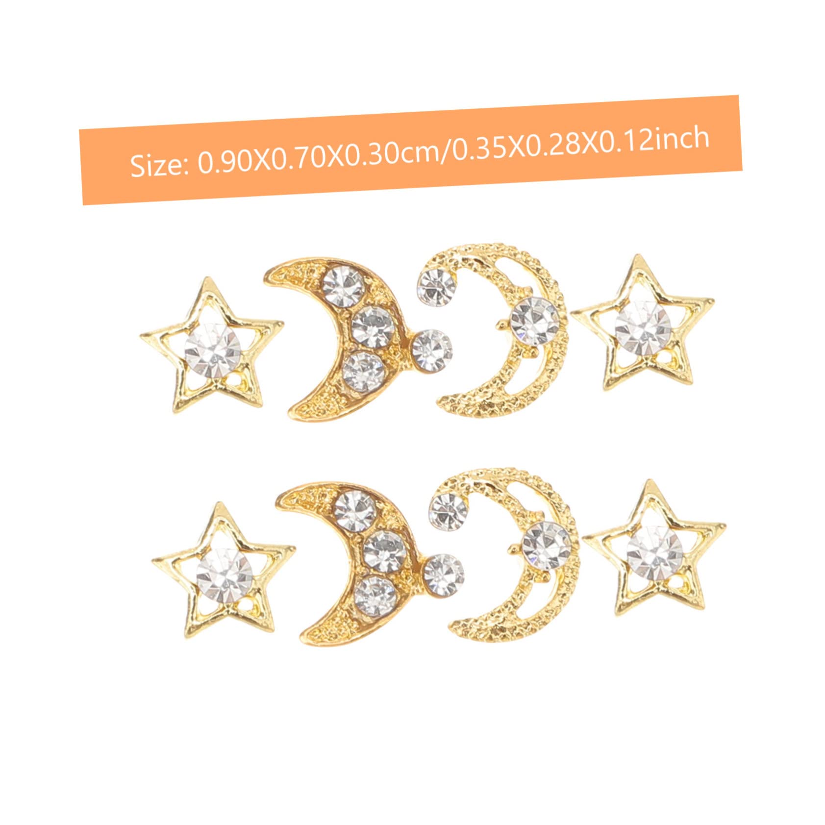 SHERCHPRY 4 Set Ciondoli Unghie Metallo Decorazioni Per Nail Art Accessori Glamour Per Unghie Con Facili Applicare E Personalizzare 30 Pezzi*4