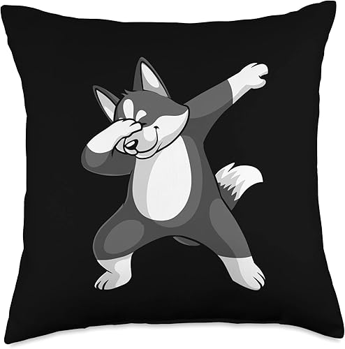 Cool Husky Gift Husky Lover Accessories & Stuff Linda almohada siberiana para hombres y mujeres, amantes de los perros, 18 x 18 pulgadas, multicolor