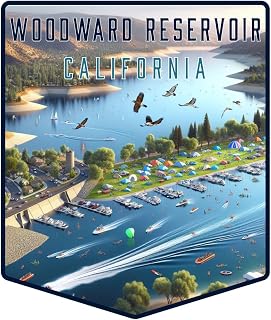 Woodward Reservoir California Pentagon Shield Souvenir - 3-Inch Vinyl Sticker