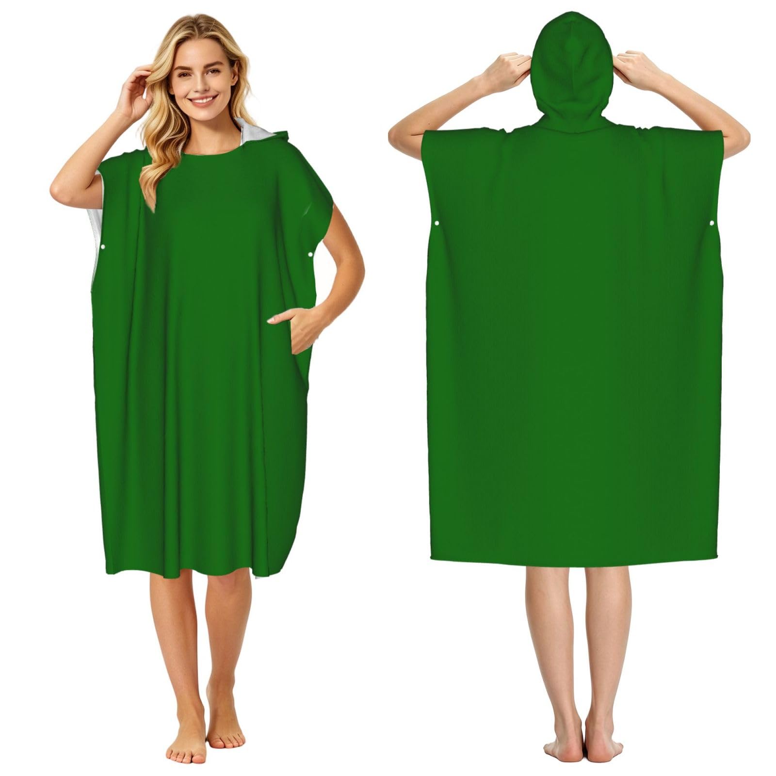DTHKJNLSF Greener Adult Hooded Beach Poncho Towel