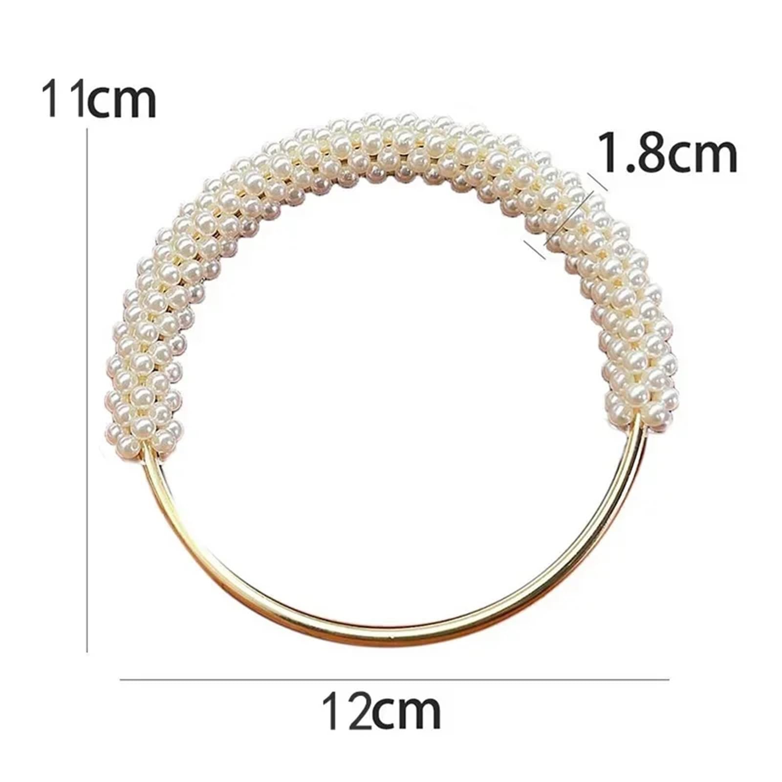 Asas Bolso Forma de D Hebillas de Metal con mango redondo de perlas, 2/4 Uds., 12cm, cierre de gancho, bolsa, anillos colgantes, hebilla de decoración, accesorios de costura DIY(Blue,12cm-4Pcs)