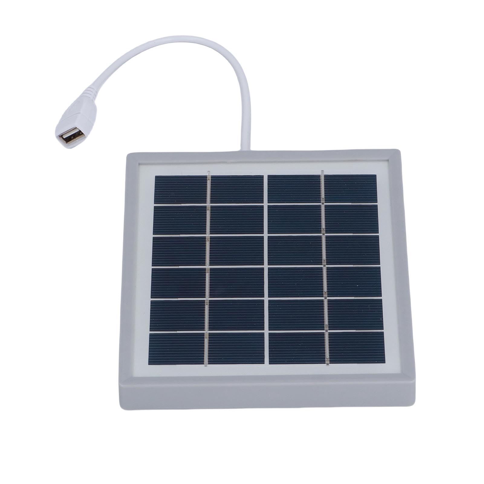 Panneau Solaire, Chargeur Solaire USB Monocristallin avec Support, Panneau Léger 5W pour Le Camping et la Randonnée