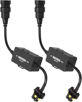 Vouke 9005 H10 9006 9012 LED Headlight Canbus Wiring Kit,Error Free Anti Flicker Resistor Canceler Decoder,PlugNPlay - Pack of 2