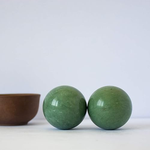 Miniatura 5 de Bolas de baoding verde oscuro mármol chino salud ejercicio masaje bolas aliviar el estrés ejercicio de la mano relajarse dedos regalo