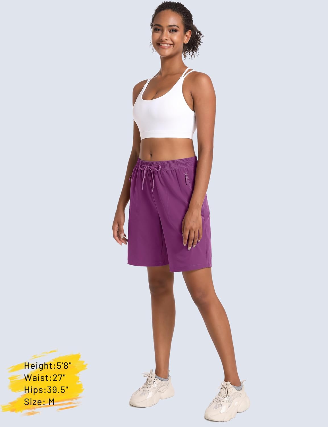 MAGCOMSEN Women's Hiking Shorts Lightweight Quick Dry 8" Golf Shorts Water Resistant with 3 Zipper Pockets - Image 8