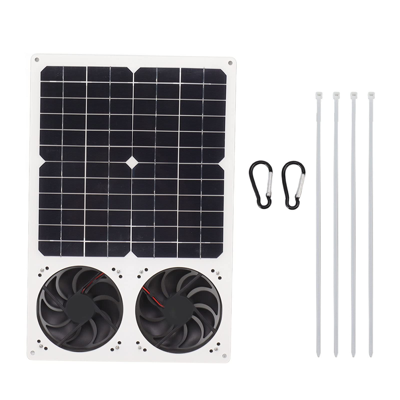 Kit Doppia Ventola Ad Energia Solare Ventilazione Ad Alta Efficienza per Capannoni Serre Pollai Ventilatori di Scarico da 40 W 6"