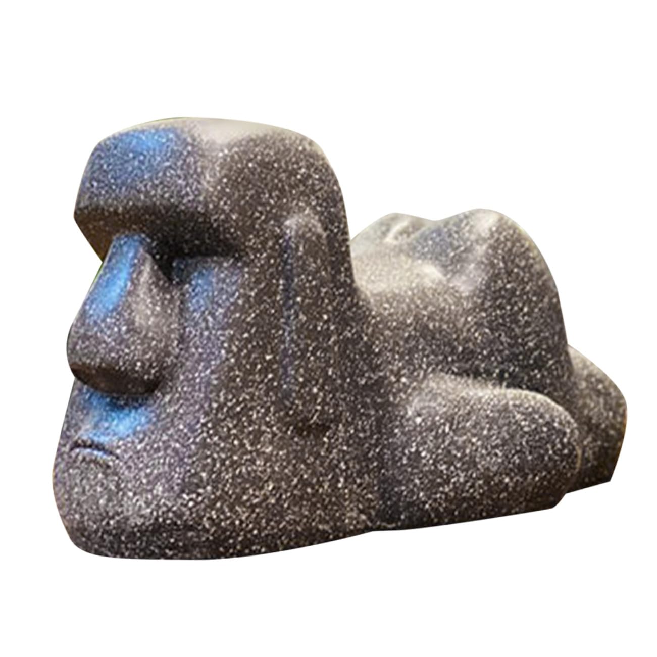 LALAFINA Kreativer Moai Taschentuchhalter aus Kunstharz Dekorativ und Praktisch für Badezimmer und Wohnzimmer Einzigartiges Elegantes Design in Schwarz